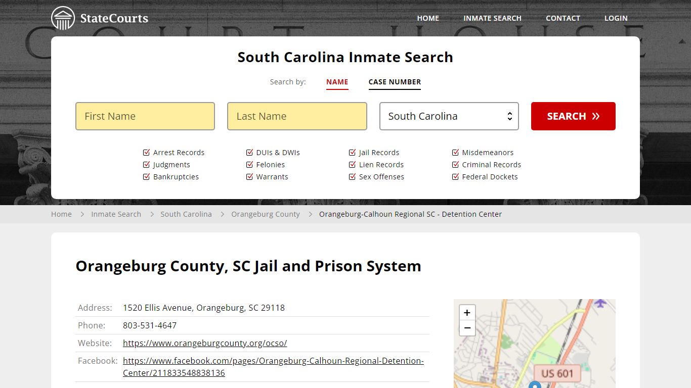 Orangeburg-Calhoun Regional SC - Detention Center Inmate Records Search ...